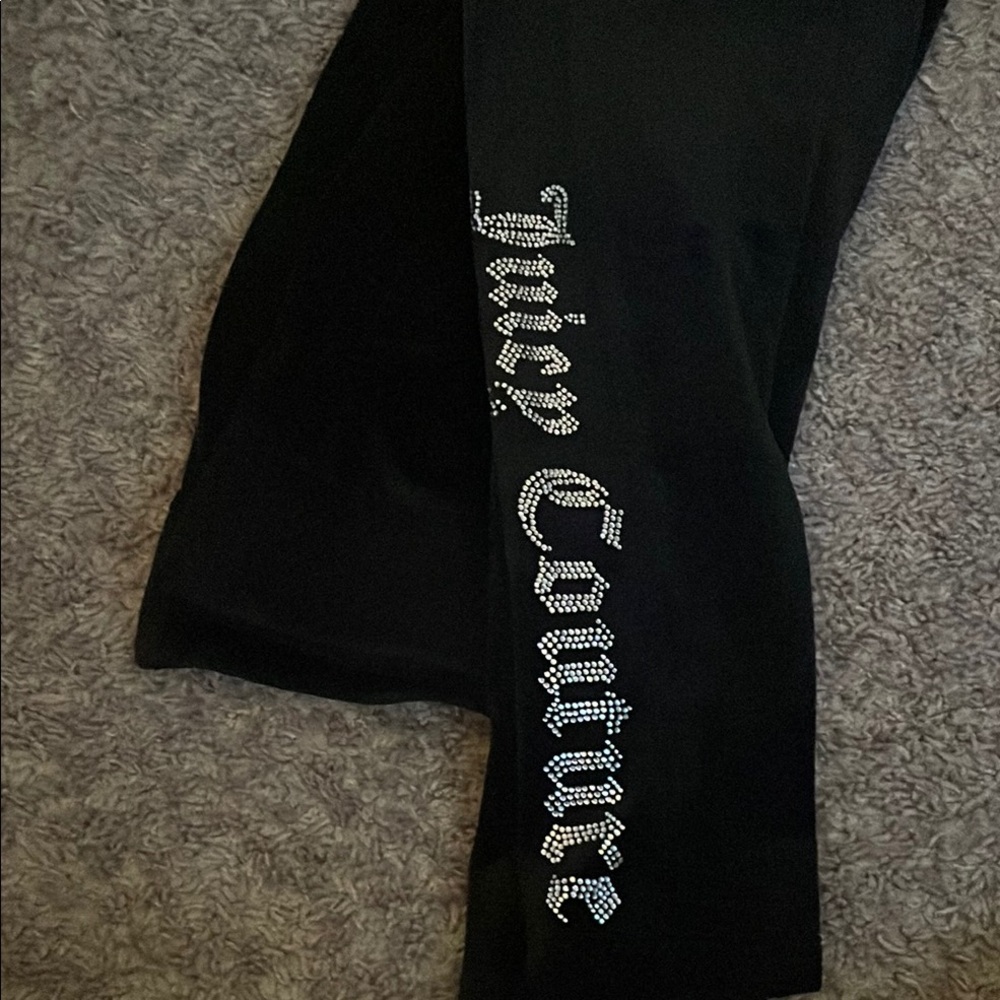 Juicy Couture Black Leggings with Silver Accents